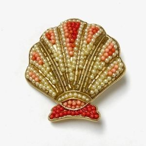Vintage Liz Claiborne Sea Shell Pearl Broo…